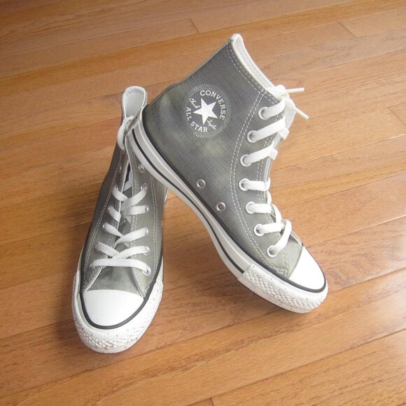 New Converse ASCT Hi High Top Sneakers Olive / Army Green Washed Canvas - Picture 10 of 16